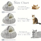 2-in-1 Round Cushion & Warm Pet House for Cats and Small Dogs