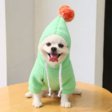 Fruit Dog Clothes Two-legged Hooded Outfits Green Fleece Clothing Autumn Winter Hoodies Essential Dog