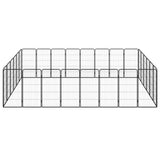 NNEVL 28-Panel Dog Playpen Black 50x100 cm Powder-coated Steel NNEVL