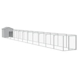 NNEVL Dog House with Roof Light Grey 117x1221x123 cm Galvanised Steel NNEVL