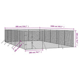 NNEVL Outdoor Dog Kennel Silver 6x10x2 m Galvanised Steel NNEVL