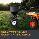 NNEMB Tow Behind Broadcast Spreader 90kg 105L Seed Fertiliser Tow Rotary NNEMB
