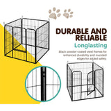 NNEDSZ 8 Panel Pet Dog Playpen Puppy Exercise Cage Enclosure Fence Play Pen 80x80cm NNEDSZ