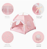 NNEDSZ Green floral Portable Folding Pet Tent - Summer Cat & Dog Shelter with Mesh Window, Lightweight and Breathable, Ideal for Travel & Home Use 35x35x30CM NNEDSZ