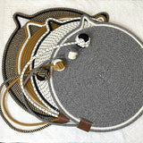 NNEDSZ 3 Pcs Grey Durable Cat Scratching Mat with Attached Toy Ball - Washable and Multi-Functional, Ideal for Cats' Scratching and Sleeping - 50cm Diameter NNEDSZ