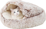 2-in-1 Round Cushion & Warm Pet House for Cats and Small Dogs Happy Tails Co.