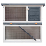NNEVL Outdoor Rabbit Hutch 1 Door Grey Wood NNEVL