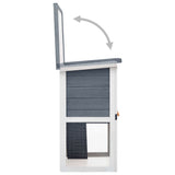 NNEVL Outdoor Rabbit Hutch 1 Door Grey Wood NNEVL