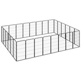 NNEVL 28-Panel Dog Playpen Black 50x100 cm Powder-coated Steel NNEVL