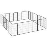 NNEVL 28-Panel Dog Playpen Black 50x100 cm Powder-coated Steel NNEVL