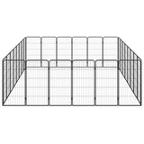 NNEVL 28-Panel Dog Playpen Black 50x100 cm Powder-coated Steel NNEVL