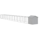 NNEVL Dog House with Roof Light Grey 117x1221x123 cm Galvanised Steel NNEVL