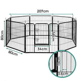 NNEDSZ 8 Panel Pet Dog Playpen Puppy Exercise Cage Enclosure Fence Play Pen 80x80cm NNEDSZ