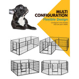 NNEDSZ 8 Panel Pet Dog Playpen Puppy Exercise Cage Enclosure Fence Play Pen 80x80cm NNEDSZ