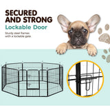 NNEDSZ 8 Panel Pet Dog Playpen Puppy Exercise Cage Enclosure Fence Play Pen 80x80cm NNEDSZ