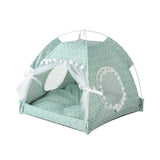 NNEDSZ Green floral Portable Folding Pet Tent - Summer Cat & Dog Shelter with Mesh Window, Lightweight and Breathable, Ideal for Travel & Home Use 35x35x30CM NNEDSZ