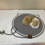 NNEDSZ 3 Pcs Grey Durable Cat Scratching Mat with Attached Toy Ball - Washable and Multi-Functional, Ideal for Cats' Scratching and Sleeping - 50cm Diameter NNEDSZ