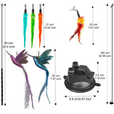 2 Wands with Base & 6 Feather Interactive Cat Toy Set