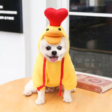 Fruit Dog Clothes Two-legged Hooded Outfits Green Fleece Clothing Autumn Winter Hoodies Essential Dog