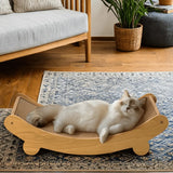 Space-Saving Wooden Cat Scratcher Tower for Cats TM
