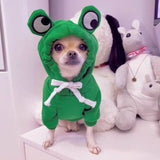 Fruit Dog Clothes Two-legged Hooded Outfits Green Fleece Clothing Autumn Winter Hoodies Essential Dog
